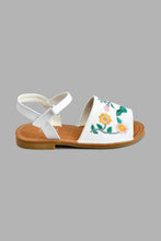 Load image into Gallery viewer, Redtag-White-Floral-Embroidered-Sandal-Colour:White,-Filter:Girls-Footwear-(3-to-5-Yrs),-GIR-Casual-Sandals,-New-In,-New-In-GIR-FOO,-Non-Sale,-S22B,-Section:Kidswear-Girls-3 to 5 Years
