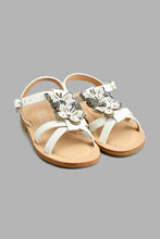 Load image into Gallery viewer, Redtag-White-Butterfly-Sandal-Colour:White,-Filter:Girls-Footwear-(3-to-5-Yrs),-GIR-Casual-Sandals,-New-In,-New-In-GIR-FOO,-Non-Sale,-S22B,-Section:Kidswear-Girls-3 to 5 Years
