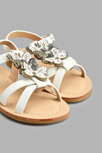 Load image into Gallery viewer, Redtag-White-Butterfly-Sandal-Colour:White,-Filter:Girls-Footwear-(3-to-5-Yrs),-GIR-Casual-Sandals,-New-In,-New-In-GIR-FOO,-Non-Sale,-S22B,-Section:Kidswear-Girls-3 to 5 Years
