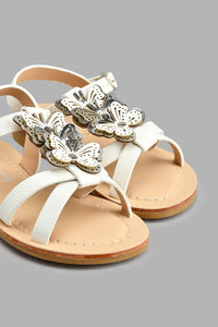 Redtag-White-Butterfly-Sandal-Colour:White,-Filter:Girls-Footwear-(3-to-5-Yrs),-GIR-Casual-Sandals,-New-In,-New-In-GIR-FOO,-Non-Sale,-S22B,-Section:Kidswear-Girls-3 to 5 Years