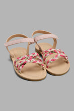 Load image into Gallery viewer, Redtag-Pink-Braided-Strap-Sandal-Slingbacks-Girls-3 to 5 Years
