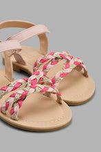 Load image into Gallery viewer, Redtag-Pink-Braided-Strap-Sandal-Slingbacks-Girls-3 to 5 Years
