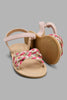 Redtag-Pink-Braided-Strap-Sandal-Slingbacks-Girls-3 to 5 Years