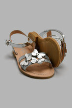 Load image into Gallery viewer, Redtag-Silver-Butterfly-Strap-Sandal-Sandals-Girls-3 to 5 Years
