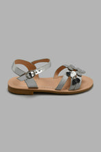 Load image into Gallery viewer, Redtag-Silver-Butterfly-Strap-Sandal-Sandals-Girls-3 to 5 Years
