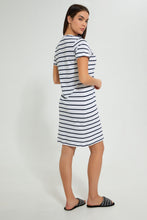 Load image into Gallery viewer, Redtag-Navy/White-Stripe-Printed-Nightshirt-Nightshirts-Women's-
