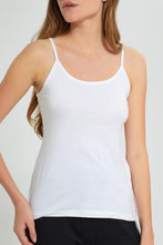 Load image into Gallery viewer, Redtag-White-Plain-Strappy-Vest-Vests-Women&#39;s-
