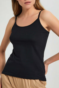 Redtag-Black-Plain-Strappy-Vest-Vests-Women's-