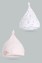 Load image into Gallery viewer, Redtag-Pink-Best-Fins-Ever-2-Pack-Hats-Hats-Baby-0 to 12 Months
