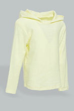 تنزيل الصورة على معرض الصور، Redtag-Yellow-Hoody-Slub-Tshirt-Hooded-Infant-Boys-3 to 24 Months

