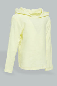 Redtag-Yellow-Hoody-Slub-Tshirt-Hooded-Infant-Boys-3 to 24 Months