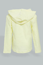 تنزيل الصورة على معرض الصور، Redtag-Yellow-Hoody-Slub-Tshirt-Hooded-Infant-Boys-3 to 24 Months
