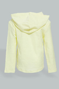 Redtag-Yellow-Hoody-Slub-Tshirt-Hooded-Infant-Boys-3 to 24 Months