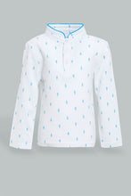 Load image into Gallery viewer, Redtag-White-Printed-Mandarin-Long-Sleeve-Polo-Polo-Shirts-Infant-Boys-3 to 24 Months
