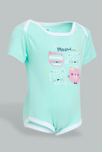 تنزيل الصورة على معرض الصور، Redtag-Yellow-And-Mint-5-Piece-Pack-Bodysuit-Bodysuits-Baby-0 to 12 Months
