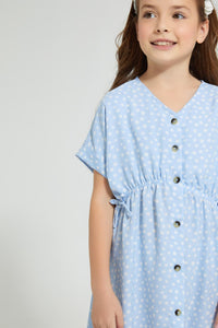 Redtag-Printed-Shirt-Dress-Colour:Blue,-Filter:Girls-(2-to-8-Yrs),-Girls-Dresses,-New-In,-New-In-GIR,-Non-Sale,-S22B,-Section:Kidswear-Girls-2 to 8 Years