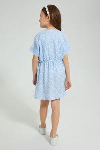 Redtag-Printed-Shirt-Dress-Colour:Blue,-Filter:Girls-(2-to-8-Yrs),-Girls-Dresses,-New-In,-New-In-GIR,-Non-Sale,-S22B,-Section:Kidswear-Girls-2 to 8 Years