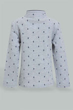 Load image into Gallery viewer, Redtag-Grey-Printed-Mandarin-Long-Sleeve-Polo-Polo-Shirts-Infant-Boys-3 to 24 Months
