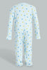 Redtag-Blue-And-Yellow-Little-Dream-Lover-3-Piece-Pack-L-Sleepsuits-Baby-0 to 12 Months