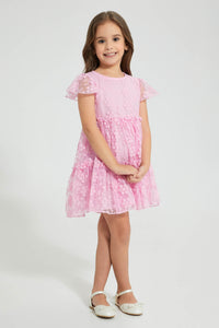 Redtag-Lace-Dress-Colour:Pink,-Filter:Girls-(2-to-8-Yrs),-Girls-Dresses,-New-In,-New-In-GIR,-Non-Sale,-S22B,-Section:Kidswear-Girls-2 to 8 Years