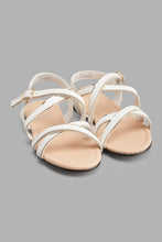 تنزيل الصورة على معرض الصور، Redtag-White-Crossover-Strap-Sandal-Sandals-Girls-3 to 5 Years
