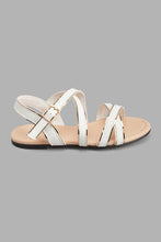 تنزيل الصورة على معرض الصور، Redtag-White-Crossover-Strap-Sandal-Sandals-Girls-3 to 5 Years
