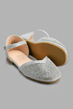 Load image into Gallery viewer, Redtag-Silver-Diamante-Sandal-Casual-Sandals-Girls-3 to 5 Years
