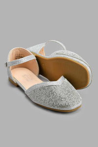 Redtag-Silver-Diamante-Sandal-Casual-Sandals-Girls-3 to 5 Years