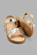 Load image into Gallery viewer, Redtag-Gold-Pearl-Sandal-Sandals-Girls-3 to 5 Years
