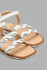 Redtag-White-Braided-Strap-Sandal-Sandals-Girls-3 to 5 Years