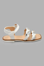 Load image into Gallery viewer, Redtag-White-Braided-Strap-Sandal-Sandals-Girls-3 to 5 Years
