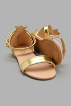 Load image into Gallery viewer, Redtag-Gold-Shimmer-Sandal-Sandals-Girls-3 to 5 Years
