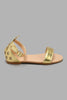 Redtag-Gold-Shimmer-Sandal-Sandals-Girls-3 to 5 Years