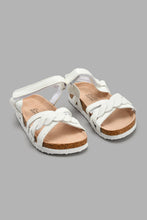 Load image into Gallery viewer, Redtag-White-Braided-Cork-Sandal-Cork-Girls-3 to 5 Years
