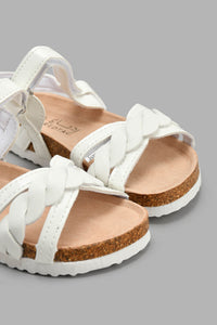 Redtag-White-Braided-Cork-Sandal-Cork-Girls-3 to 5 Years