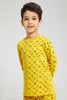 Redtag-Yellow-And-Navy-4-Piece-Pack-Vehide-Print-Pyjama-Set-Pyjama-Sets-Boys-2 to 8 Years