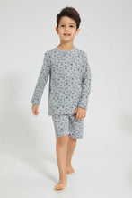 Load image into Gallery viewer, Redtag-Grey-Black-4-Piece-Pack-Skate-Print-Pyjama-Set-Pyjama-Sets-Boys-2 to 8 Years
