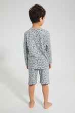 Load image into Gallery viewer, Redtag-Grey-Black-4-Piece-Pack-Skate-Print-Pyjama-Set-Pyjama-Sets-Boys-2 to 8 Years
