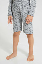 Load image into Gallery viewer, Redtag-Grey-Black-4-Piece-Pack-Skate-Print-Pyjama-Set-Pyjama-Sets-Boys-2 to 8 Years
