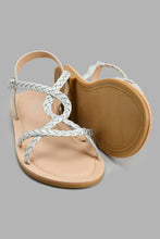 Load image into Gallery viewer, Redtag-Silver-Braided-Sandal-Sandals-Senior-Girls-5 to 14 Years
