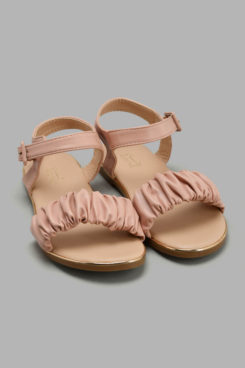 Redtag-Pink-Ruffle-Strap-Sandal-Slingbacks-Senior-Girls-5 to 14 Years