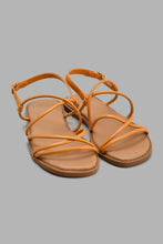 Load image into Gallery viewer, Redtag-Mustard-Multi-Strap-Sandal-Slingbacks-Senior-Girls-5 to 14 Years
