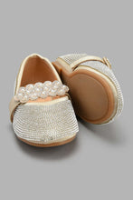 Load image into Gallery viewer, Redtag-Silver-Diamantetrim-Ballerina-Ballerinas-Girls-3 to 5 Years
