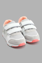 Load image into Gallery viewer, Redtag-Pale-Grey-Star-Trim-Slim-Runner-Colour:Grey,-Filter:Girls-Footwear-(3-to-5-Yrs),-GIR-Trainers,-New-In,-New-In-GIR-FOO,-Non-Sale,-S22B,-Section:Kidswear-Girls-3 to 5 Years
