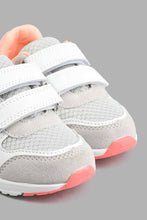 Load image into Gallery viewer, Redtag-Pale-Grey-Star-Trim-Slim-Runner-Colour:Grey,-Filter:Girls-Footwear-(3-to-5-Yrs),-GIR-Trainers,-New-In,-New-In-GIR-FOO,-Non-Sale,-S22B,-Section:Kidswear-Girls-3 to 5 Years
