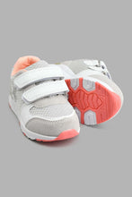 Load image into Gallery viewer, Redtag-Pale-Grey-Star-Trim-Slim-Runner-Colour:Grey,-Filter:Girls-Footwear-(3-to-5-Yrs),-GIR-Trainers,-New-In,-New-In-GIR-FOO,-Non-Sale,-S22B,-Section:Kidswear-Girls-3 to 5 Years
