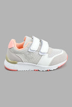 Load image into Gallery viewer, Redtag-Pale-Grey-Star-Trim-Slim-Runner-Colour:Grey,-Filter:Girls-Footwear-(3-to-5-Yrs),-GIR-Trainers,-New-In,-New-In-GIR-FOO,-Non-Sale,-S22B,-Section:Kidswear-Girls-3 to 5 Years
