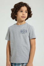 Load image into Gallery viewer, Redtag-Blue-Van-Print-T-Shirt-And-Check-Shorts-Set-Pyjama-Sets-Boys-2 to 8 Years

