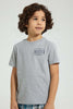 Redtag-Blue-Van-Print-T-Shirt-And-Check-Shorts-Set-Pyjama-Sets-Boys-2 to 8 Years