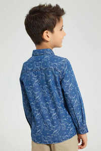 Redtag-Blue-Printed-Long-Sleeve-Denim-Shirt-Boys-Shirts,-Colour:Blue,-Filter:Boys-(2-to-8-Yrs),-New-In,-New-In-BOY,-Non-Sale,-S22B,-Section:Kidswear-Boys-2 to 8 Years